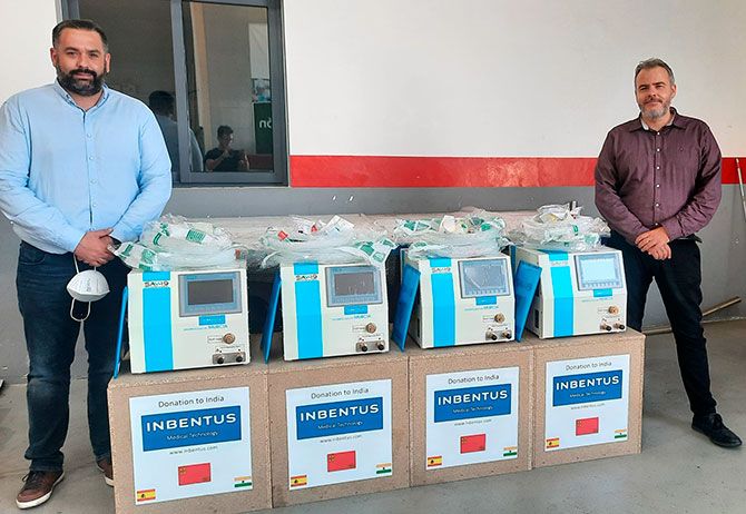 La empresa murciana Inbentus dona cuatro respiradores a la India